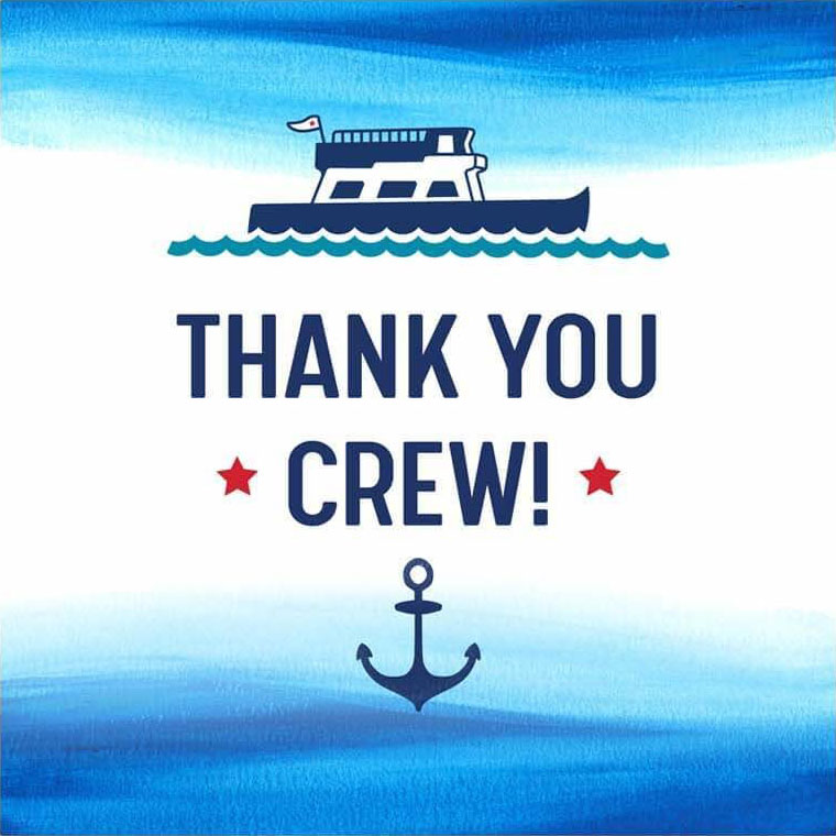Thank you crew, custom graphic design for social media posts for Washington Island Ferry Line