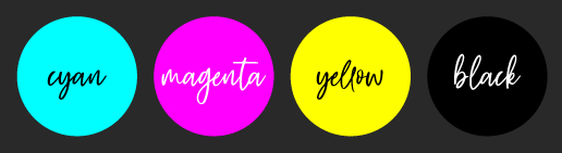 CMYK colors side by side