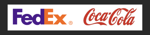 Fed-Ex and Coca-Cola wordmarks