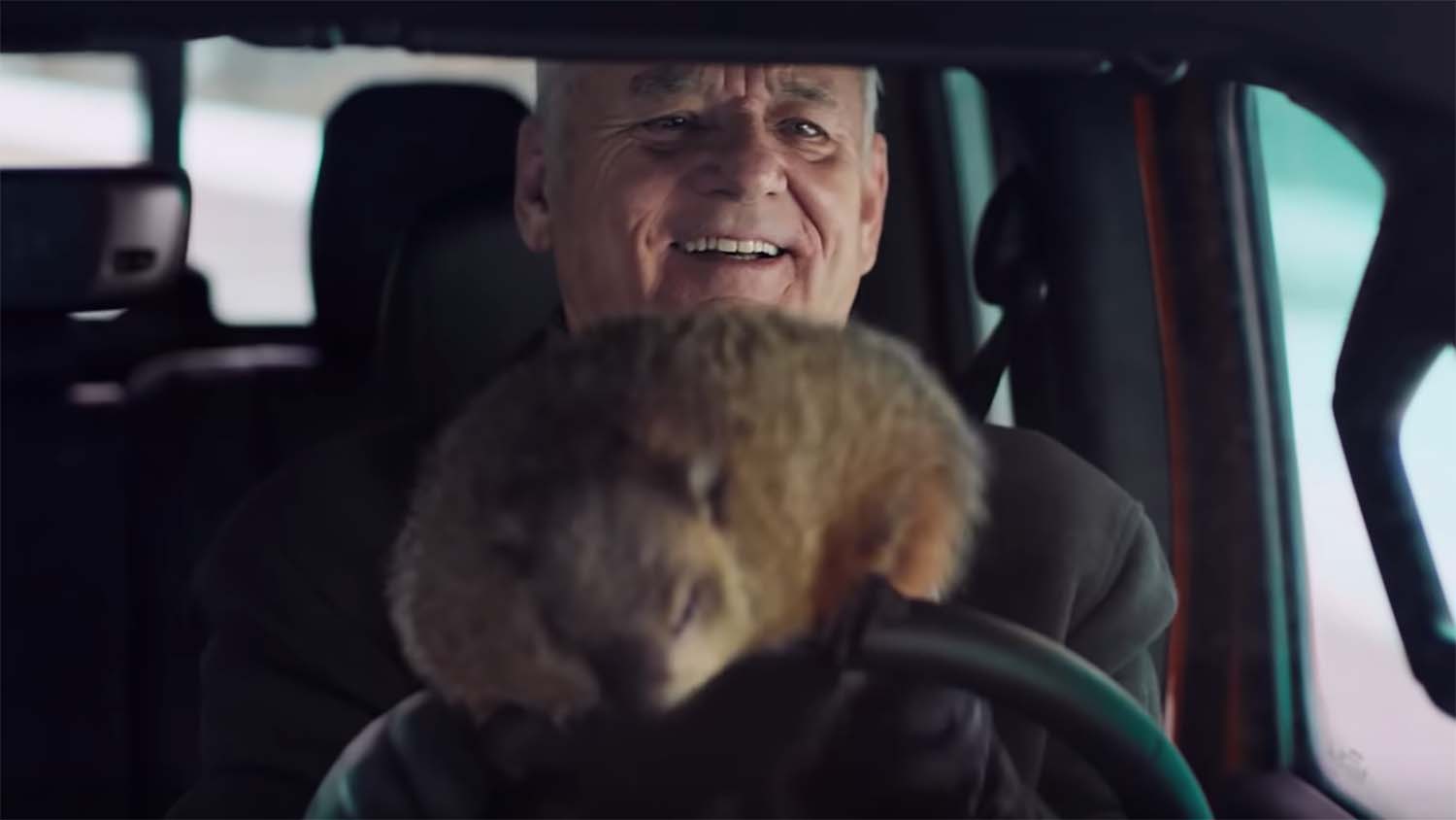 Bill Murray and the Groundhog in Jeep Super Bowl commercial