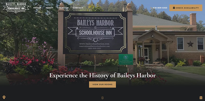 Baileys Harbor Schoolhouse Inn Website Preview