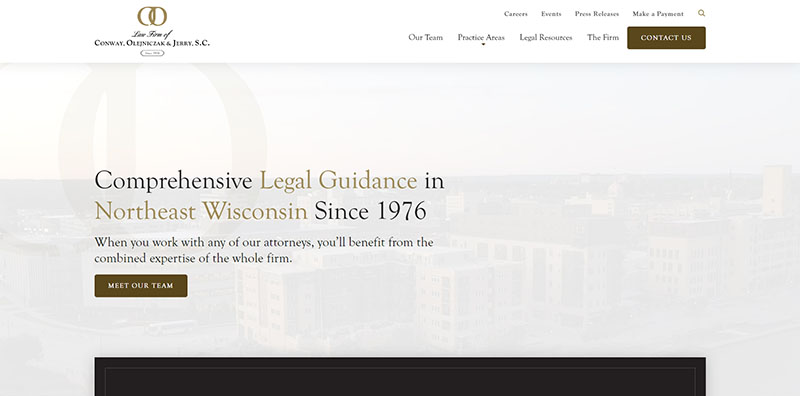 Law Firm of Conway, Olejniczak & Jerry, S.C. Website Preview