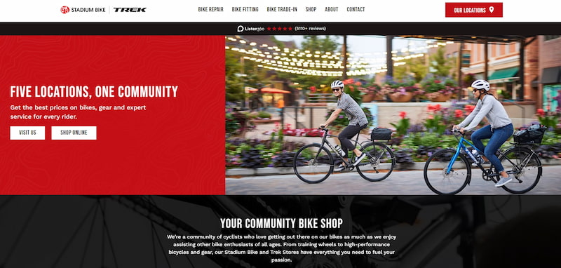 Stadium Bike website preview