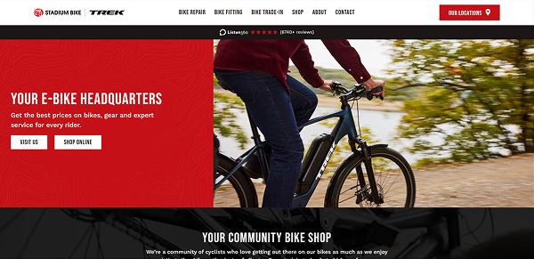 Stadium Bike website preview