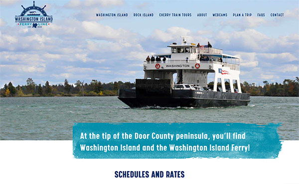 Washington Island Ferry website preview