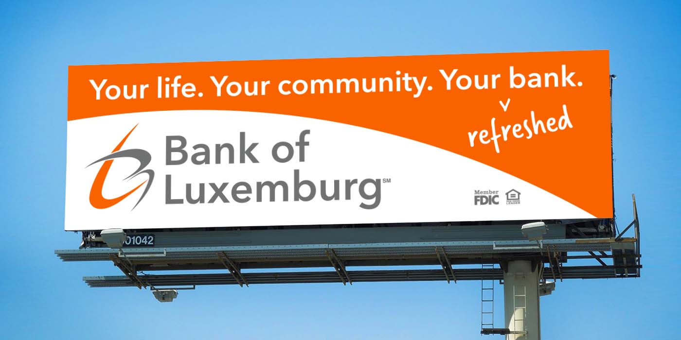 Custom billboard design for Bank of Luxemburg